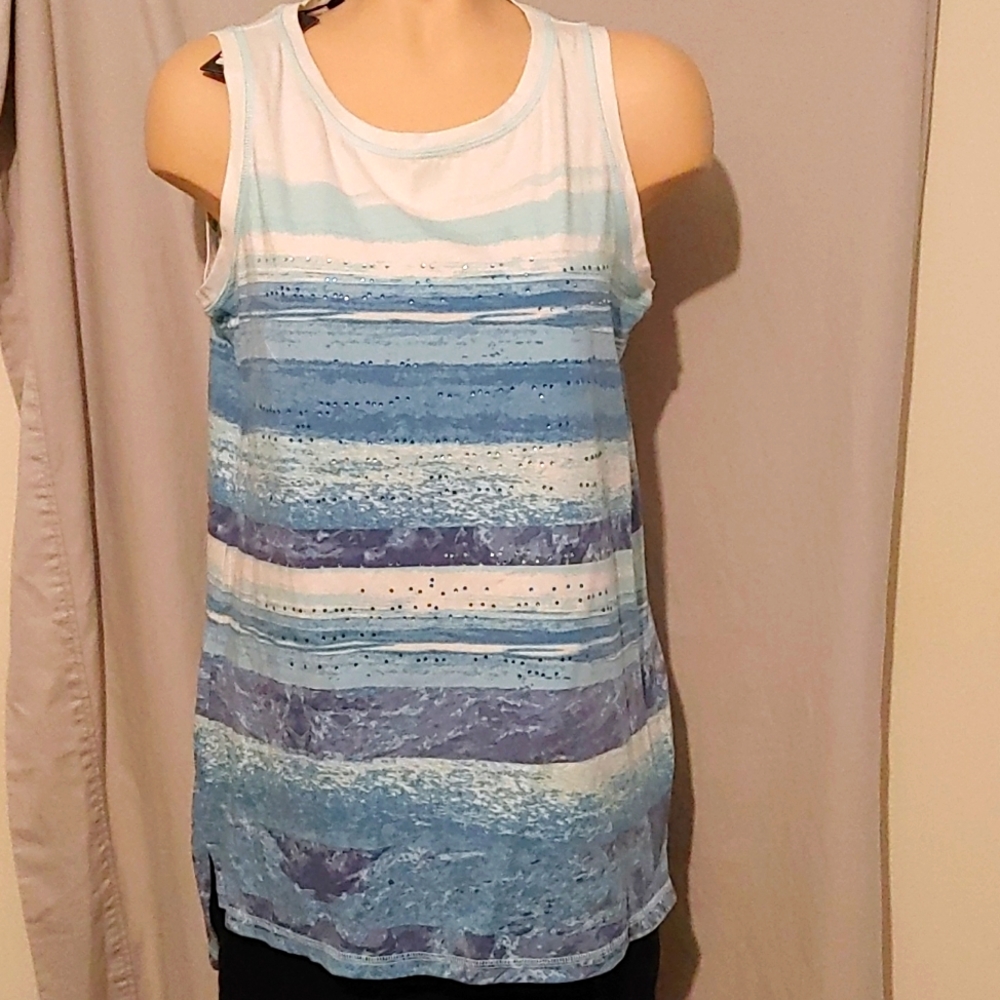 Tommy Hilfiger Studded striped ombre tank top, NEW